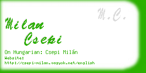 milan csepi business card